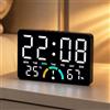 CEWROM Sveglia digitale con luce, grande orologio digitale a LED, sveglia moderna, orologio da tavolo con visualizzazione della temperatura e calendario, sveglia digitale radiocontrollata di