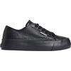 Calvin Klein Donna Sneakers Vulcanizzate Lace Up in Pelle, Nero (Triple Black), 38