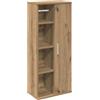 vidaXL Mobile da Bagno con Portarotolo Rovere Artigianale 39x22x90 cm