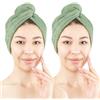 Hammetex Turbante Capelli Donna Set da 2 - Asciugamano per Capelli in 100% Cotone - Certificato OEKO-TEX - Molto Assorbente, Asciuga Rapidamente i Capelli - Turbante con Bottone