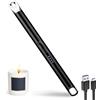 JIEYUCHU Accendino Elettrico, USB Ricaricabile con Serratura di Sicurezza, Antivento Senza Fiamma, Lungo per Candele, Campeggio, Stufe, Barbecue (Nero)