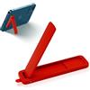 Leeneen Mini cavalletto invisibile ultra sottile, regolabile, posizionamento verticale e orizzontale, supporto per telefono da scrivania, in metallo, compatibile con qualsiasi cellulare (rosso)