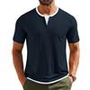 Wayleb T Shirt Cotton Girocollo Manica Corta Casual Maglietta Maglia Estiva, Blu Navy-B, XXL