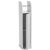 BAKAJI Mobiletto Portarotolo Bagno Armadietto con Porta Rotolo Carta Igienica e Mobile con Anta e 2 ripiani Dimensione 18 x 20 x 78 cm Design Moderno Bianco