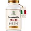 Pacaral Ashwagandha KSM-66 Premium 600 mg - 60 Capsule Vegane | Integratore Adattogeno, 1 Mese, Sola Radice Titolata 5% Withanolidi, Ginseng Indiano, Withania Somnifera, Made in Italy