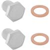 Briny River Tappo di scarico per coppa dell'olio dell'auto, 2 pezzi, vite di scarico della coppa dell'olio motore con guarnizione 11131273093 compatibile con BMW E30 E34 E36 E39 M12 x 1,5 x 20,5 x 17