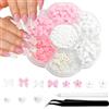 jatimdotin Nail Charms e Decorazioni 3D per Fiocco Unghie, Fiori e Perle Nail Art Design