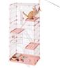 VEVOR Gabbia per Gatti Componibile a 4 Livelli 84 x 60,5 x 163,5 cm Rosa | Box da Interno Fai Da Te per Gatti con Scalette, con Struttura in Filo Metallico Rimovibile, per 1-2 Animali Piccola Taglia