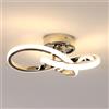 Toolight Comely Plafoniera LED Moderna, 22W 2475LM Lampada da Soffitto Argento Design Fiore, Lampadario LED per Cucina Camera da Letto Corridoio Bagno, Luce Calda 3000K, 25CM