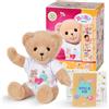 BABY born Orsacchiotto - Morbido orsacchiotto con braccia e gambe snodabili - Peluche con tutina bianca e accessori inclusi - Adatto a bambini a partire da 0 anni