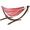Vivere Europe B.V Double Cotton Hammock with Solid Pine Arc Stand, Mimosa Vivere-Amaca Doppia in Cotone con Supporto ad Arco in Pino Massiccio