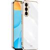EASSGU [Telaio Elettrolitico Custodia per Samsung Galaxy A56 5G (6.7 Inches) Cover Protettiva in Morbido Silicone TPU - Bianco