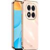 EASSGU [Telaio Elettrolitico Custodia per POCO X7 5G / Redmi Note 14 Pro 5G (6.67 Inches) Cover Protettiva in Morbido Silicone TPU - Rosa