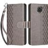 SIENIANLINE Cover per Redmi Note 9 Pro Max custodia portafoglio Grigio | 3 scomparti carte, 1 tasca banconote, Chiusura magnetica, Supporto, Pelle PU flip cover per Redmi Note 9S