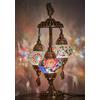 DEMMEX 2023 - Lampada da tavolo da comodino con 3 globi turchi e marocchini, stile bohémien, 53 cm, colore: Multicolore