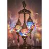 DEMMEX Splendido paralume turco marocchino bohémien a 3 globi da tavolo o comodino da notte, 53,3 cm (multicolore)