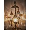 DEMMEX 2023 - Lampada da tavolo da comodino con 3 globi turchi e marocchini, stile bohémien, 53 cm, colore: Multicolore