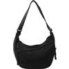 Sanxiner Borse a tracolla a mezzaluna da donna, borsa morbida in nylon, capiente, borse a tracolla di tendenza (1 nero)