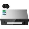 CIARRA CBCB6931B Cappa Aspirante Incasso 60cm Classe A- 460m³/h - 3 Velocità - Doppia Modalità -Controllo Gestuale-Facile Installazione-Con Carbone Attivo CBCF055 - Acciaio Inox Nero