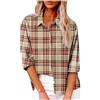 SMIDOW Camicia da donna in cotone e lino con bottoni, S