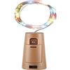 PRENDELUZ Ghirlanda LED - Luci per bottiglie 2 m, Sughero, IP44 (tappo RGB - 2 m 20 Led)