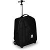 Invicta Trolley Scuola Benin Solid, Nero, 2 in 1, Con Spallacci Uso Zaino, Tasca porta Borraccia e Porta Laptop, Scuola & Viaggio, Ragazzi