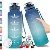 Vikaster Borraccia, 1500ML Durevole, Borraccia Motivazionale, Riutilizzabile, Bottiglia Acqua, A Prova di Perdita, Bottiglia Acqua per Scuola, Palestra, Ufficio, Campeggio, Sport