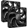 CORSAIR iCUE LINK RX140 140 mm Ventole PWM con Hub di Sistema iCUE LINK - Cuscinetto a Cupola Magnetica - Confezione Doppio - Nero