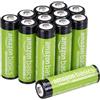 Amazon Basics confezione da 12 batterie AA NiMH Performance ricaricabili, 2000 mAh, 1,2 V, ricaricabili fino a 1000 volte, precaricate