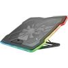 GXTrust Trust Gaming GXT 1126 Aura Base di Raffreddamento Illuminata Multicolore per Laptop a 17.3", Velocità Regolabile, Modalità Silenziosa - Nero
