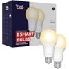 Trust WiFi E27 Lampadina Smart Dimmerabile, Compatibile con Alexa e Google Nest, Lampadina LED E27, Hub non Necessario, 2.4GHz Lampada WiFi, Luce LED Bianca, Luce Fredda e Calda - 2 Pezzi
