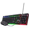 GXTrust Trust Gaming GXT 838 Azor Mouse e Tastiera Gaming, Layout Italiano QWERTY, USB, Anti-ghosting, Tastiera Retroilluminata LED RGB, Mouse Gaming 800-3000 DPI - Nero