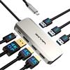 WAVLINK Docking Station, tripla docking station 4K con doppio HDMI, DP, 100W PD IN, 3 USB-A2.0 per dispositivi wireless, compatibile con Dell/HP/Lenovo ecc, solo computer con sistema operativo Windows