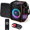 Pyle Cassa Bluetooth Potente, Altoparlante Bluetooth Portatile, Cassa Audio, Speaker, 100 Watt con Bassi Profondi e Acuti Nitidi