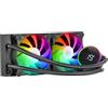 Mars Gaming ML-LCD240, Raffreddato a Liquido AIO, TDP 500W, 2x Ventole ARGB 120mm FDB, Display LCD con Monitoraggio della Temperatura, Pompa Opti-Chamber 3rd Gen, Multisocket Universale, Nero