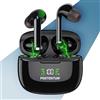 PORTENTUM Cuffie bluetooth 6.0 wireless - Cancellazione del rumore HYBRID ANC + ENC - 60h - Auricolari controllo touch impermeabili IPX6 - Schermo LED - Bassi HiFi 10 mm - Vestibilità comoda - USB-C