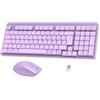 LeadsaiL Tastiera e Mouse Meccanica Wireless FA98, Basso Profilo Switch Rossi Tastiera senza Fili con ricevitore 2.4G, 96% Keyboard, 98 Tasti, Silenzioso, Italian QWERTY per PC Mac/Windows-Lavender