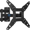 PERLESMITH Supporto TV Parete, Staffa TV per LCD/LED da 13 a 42 pollici - Supporto TV Monitor Universale Orientare Inclinare Ruotare - Estendibile 368mm - Sostiene fino a 20kg - Max VESA 200x200mm