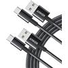 Anker Cavo USB Type-C, 331 Confezione da 2 Cavo USB C, Doppio Nylon Intrecciato da usb c a usb 2.0, cavo di ricarica per iPhone 16/16 Plus/16 Pro/16 ProMax Samsung Galaxy S10 S10+, LG V30(1,8m, Nero)