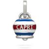 Chantecler / Capriness / ciondolo campanella media / argento, smalto bianco, blu e rosso - 40183