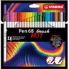 STABILO - Pennarello Premium con punta a pennello - Pen 68 brush | ARTY, Astuccio da 24, Colori assortiti