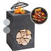 Blumfeldt Braciere da Giardino, Barbecue da Esterno Portatile, Griglia da Viaggio Con Braciere con Parascintille e Ciotola in Acciaio, da Esterno Legna per Barbecue e Campeggio 50 x 75 x 50cm