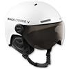 BLACK CREVICE Casco da sci Gstaad I Casco da sci con visiera stile pilota in diversi colori I Casco da sci per Uomo & Donna I Casco da sci in policarbonato I Casco traspirante I Regolabile (Small, Bianco Carbon)