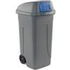 Mobil Plastic Bidone mobile Push - con coperchio - 49x54x95 cm - 100 L - grigio-blu - Mobil Plastic (unità vendita 1 pz.)