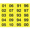 CARTELLI SEGNALATORI Numero adesivo da 01 a 99 - 44 x 34 mm - 10 et-fg - 10 fogli - nero-giallo (unità vendita 1 pz.)