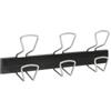 ALBA Appendiabiti da muro - 3 posti - 46,5 x 7,2 x 16,5 cm - metallo-ABS - nero-grigio metallizzato - Alba (unità vendita 1 pz.)
