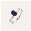 Stroili Anello Solitario Charlotte Oro Bianco Zaffiro