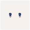 Stroili Orecchini Lobo Punto Luce Elizabeth Crown Oro Bianco Zaffiro Diamante