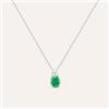 Stroili Collana Punto Luce Elizabeth Crown Oro Bianco Smeraldo Diamante