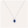 Stroili Collana Punto Luce Elizabeth Crown Oro Bianco Zaffiro Diamante